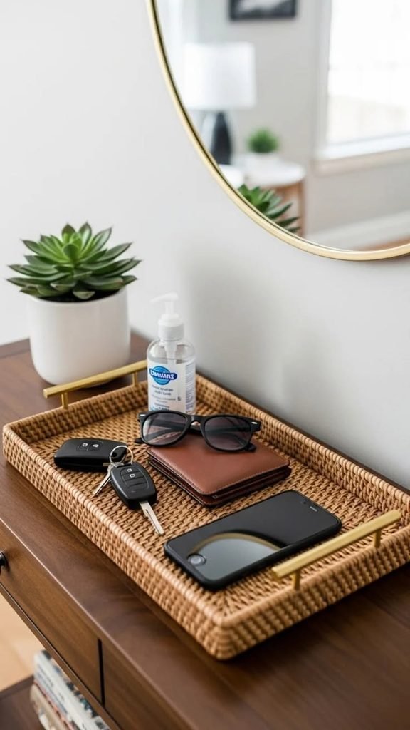decorative catchall tray entryway