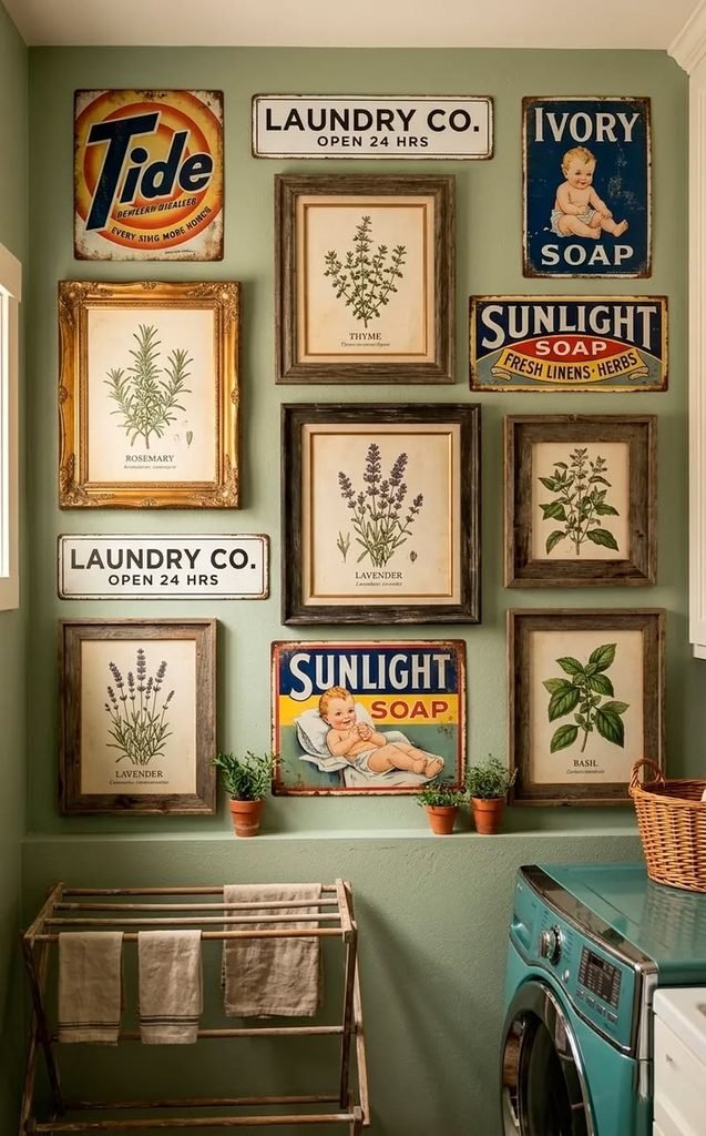 Cozy laundry room with an unexpected decorative detail