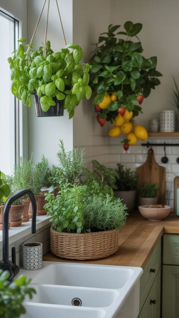 herb pot Close-up dekat window