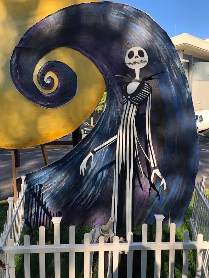 Spiral Hill inspired corner with moon artwork and dark decor