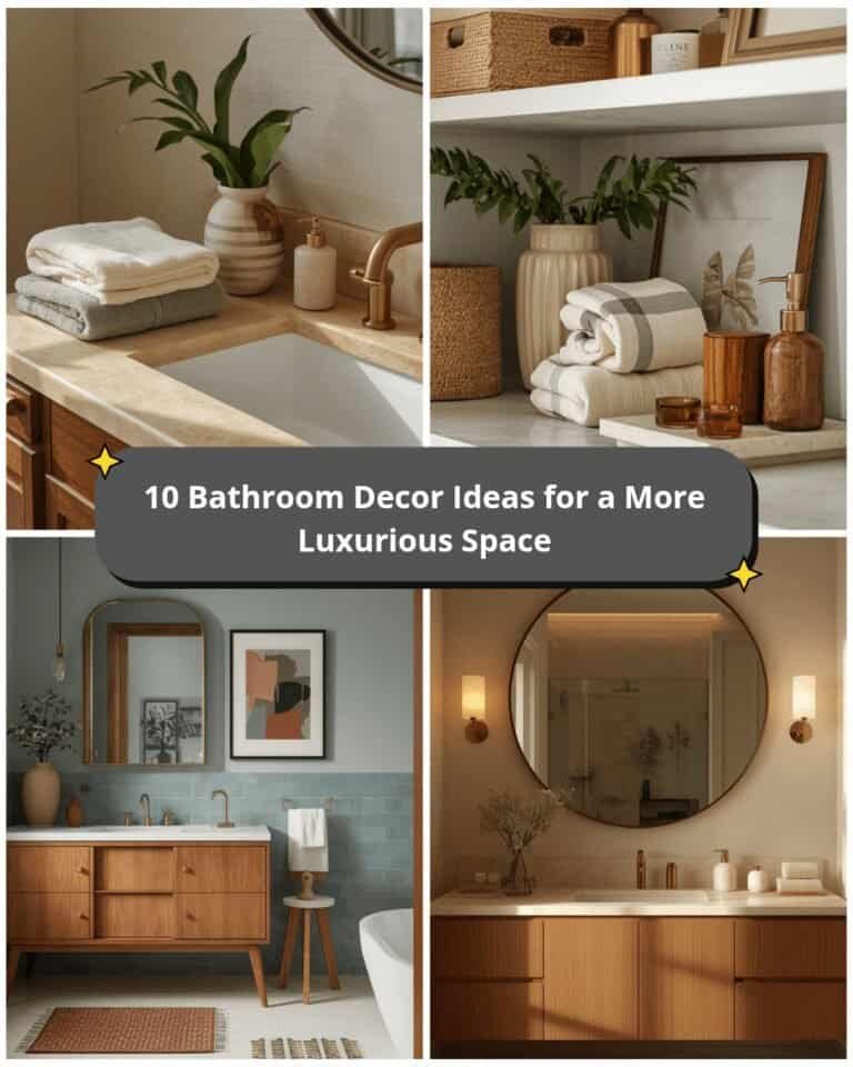 luxurious bathroom decor with sage green vanity and brass accents