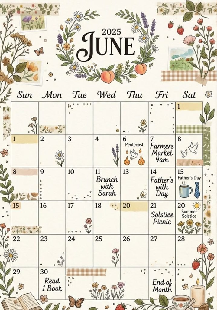 Botanical October dry erase calendar with illustrated leaves and acorns