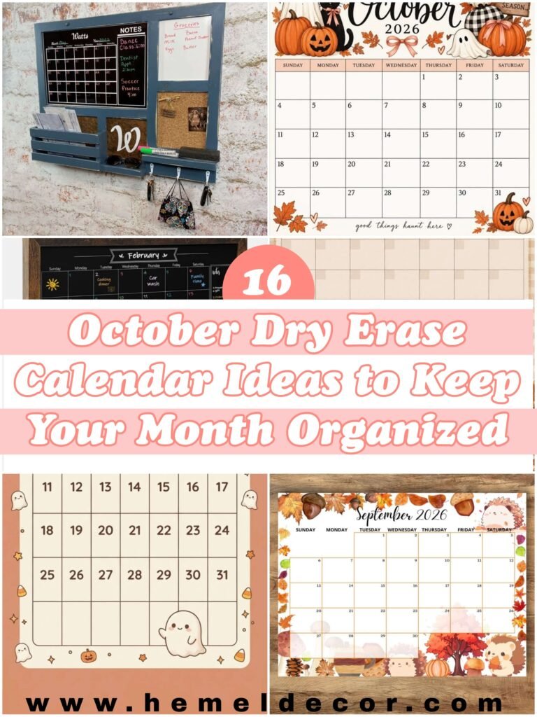 october dry erase calendar ideas
