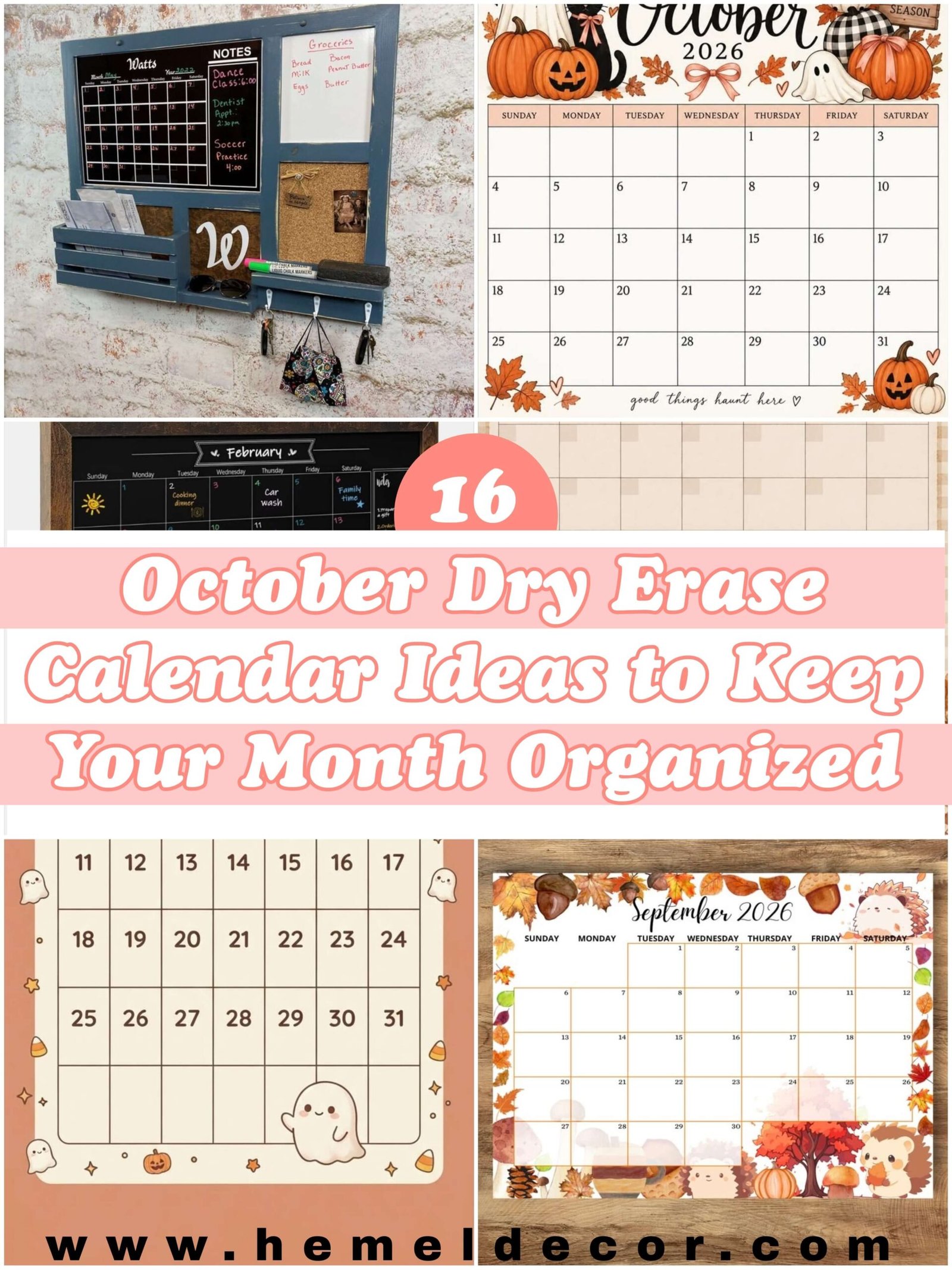 16 October Dry Erase Calendar Ideas to Keep Your Month Organized and Cozy